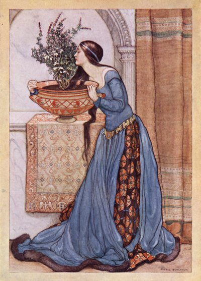 John Keats: Isabella, Veya, Fesleğen Çömleği (renkli taş) by Averil Mary Burleigh