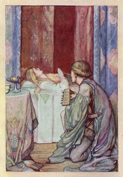 John Keats: Aziz Agnes Arifesi (renkli taş) by Averil Mary Burleigh