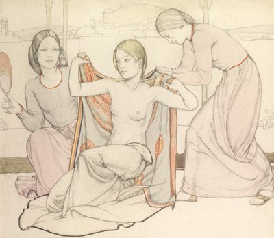 Yıkananlar (suluboya ve kurşun kalem) by Averil Mary Burleigh
