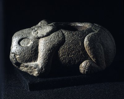 Aztek sanatı: Ometochtli, sarhoşluğun tanrı tavşan patronu. by Aztec Aztec