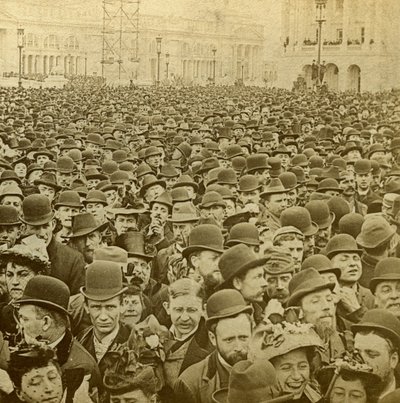 Kolomb Sergisinin açılışında kalabalık, Chicago, Illinois, ABD, 1893. by B. W. Kilburn