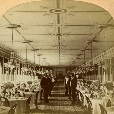 Yemek odası, Grand Union Hotel, Saratoga, New York, ABD. by B. W. Kilburn