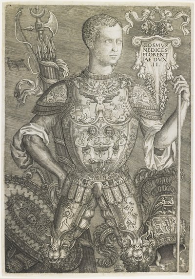 Cosmo I de Medici, Niccolo della Casa tarafından oyulmuş (fl. C.1543-48) by Baccio (after) Bandinelli