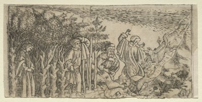 Dante Ormanda Kayboldu: Kaçış ve Virgil ile Buluşma, Canto I, 1481. by Baccio Baldini