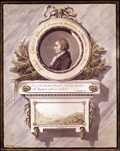 Michel Gabriel Pacard, Doktor Chamonix, Savoie, Sallenche vadisinden Mont Blanc manzaralı, 18. yüzyıl (wc) by Bailer Dalbe