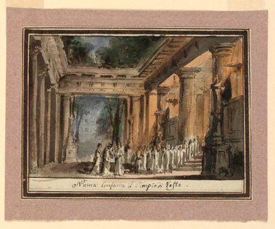 Antik Tapınağın Kutsanması İçin Tasarım by Baldassare Cavallotti
