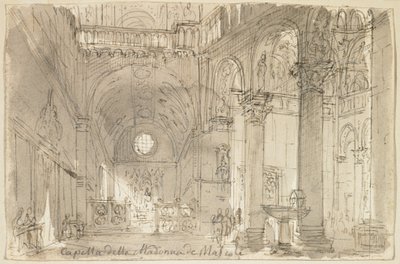 San Marco, Venedik'teki Madonna de' Mascoli Şapeli'nin görünümü by Baldassare Cavallotti