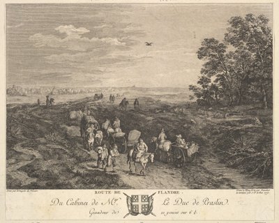 1772 Duc de Praslin koleksiyonunda bir tablodan sonra Flanders Road Route de Flandre by Balthasar Anton Dunker