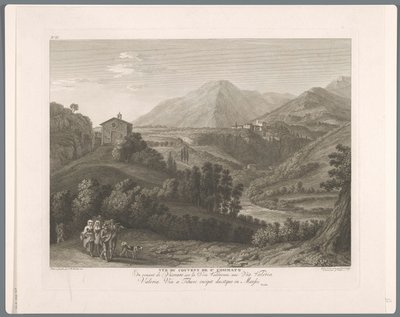 Gezicht op de San Cosimato St manastırının görünümü. Cosimato (nesne üzerindeki başlık) Suite of VI Roma Çevresi Manzaraları (...) (dizi başlığı) by Balthasar Anton Dunker
