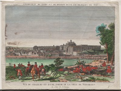 Chateau ve Versailles şehrinin bir kısmının görünümü by Balthasar Friedrich Leizelt