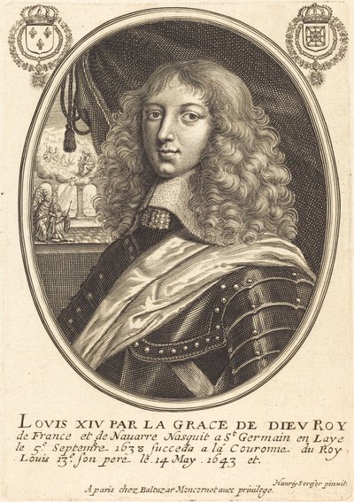 Louis XIV, Fransa Kralı by Balthasar Moncornet after Henry Stresor