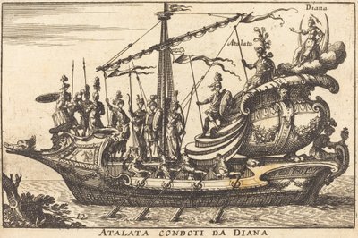 Diana liderliğindeki Atalanta by Balthasar Moncornet after Remigio Cantagallina