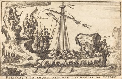 Ceres liderliğindeki Polyphemus ve Palemonio Argonauti by Balthasar Moncornet after Remigio Cantagallina