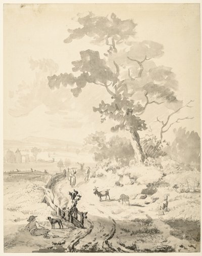 Büyük ağaç ile manzara by Balthasar Paul Ommeganck