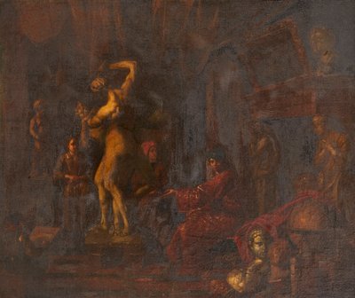 Sanatçının Stüdyosunda (tuval üzerine yağlı boya) by Balthasar van den (attr.to) Bossche