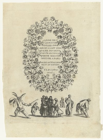 Titelblad: Kuyumculuk sanatına hizmet edecek Çiçekler ve Delilikler Kitabı (...) Kuyumculuk sanatına hizmet edecek Çiçekler ve Deliler Kitabı (...) (nesne üzerinde seri başlığı) Kuyumculuk sanatına hizmet edecek Çiçekler ve Deliler Kitabı (...) (dizi adı) by Balthazar Moncornet