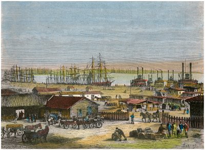Mississippi Nehri, New Orleans, Louisiana, ABD, c1880 by Barbant