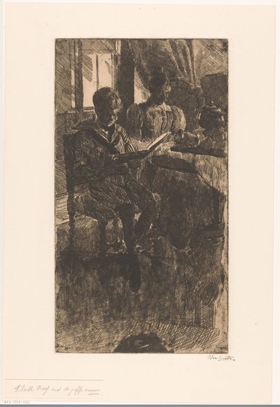 Bayan F. Leith Ross ile (nesne üzerindeki orijinal başlık) by Barbara Elisabeth van Houten (signed by artist)