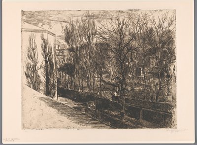 Stüdyomdan görünüm (nesnedeki orijinal başlık) Panorama (nesne üzerindeki başlık) by Barbara Elisabeth van Houten (signed by artist)