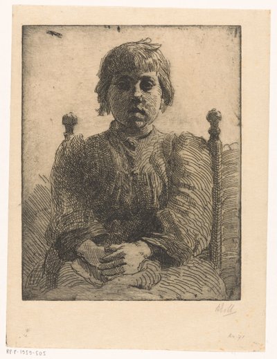 Bilinmeyen bir kızın portresi by Barbara Elisabeth van Houten (signed by artist)