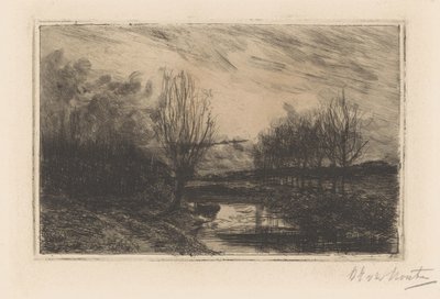 Pollard söğütleri ile hendek by Barbara Elisabeth van Houten (signed by artist)
