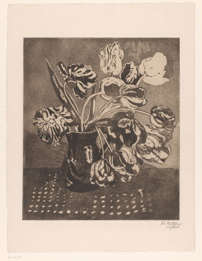 Bir sürahi içinde laleler by Barbara Elisabeth van Houten (signed by artist)