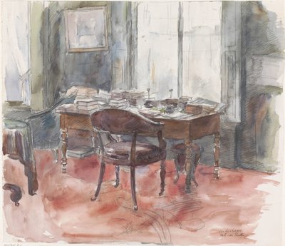 Bay S. van Houten'in çalışma odasındaki masa, Lahey'deki Riouwstraat 6 adresindeki evde by Barbara Elisabeth van Houten