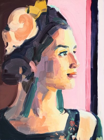 Believing, 2018 (tuval üzerine yağlıboya) by Barbara Hoogeweegen