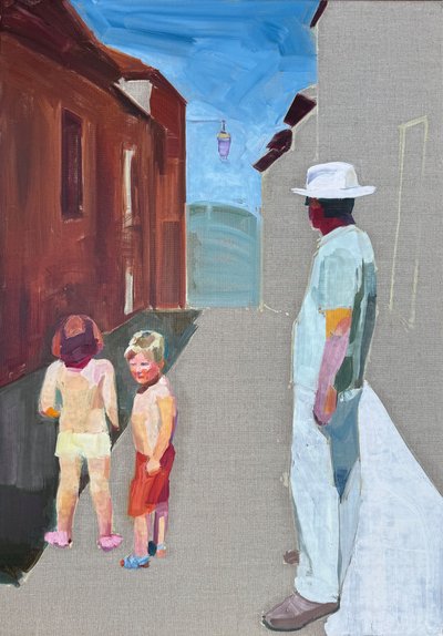 Bittersweet 3, 2025, keten tuval üzerine yağlıboya by Barbara Hoogeweegen