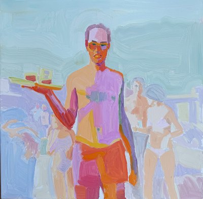 down the islands, 2021, tuval üzerine yağlıboya by Barbara Hoogeweegen