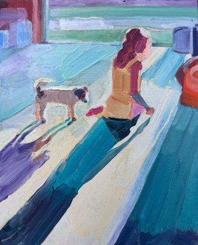 gölge, 2023, panel üzerine yağlıboya by Barbara Hoogeweegen