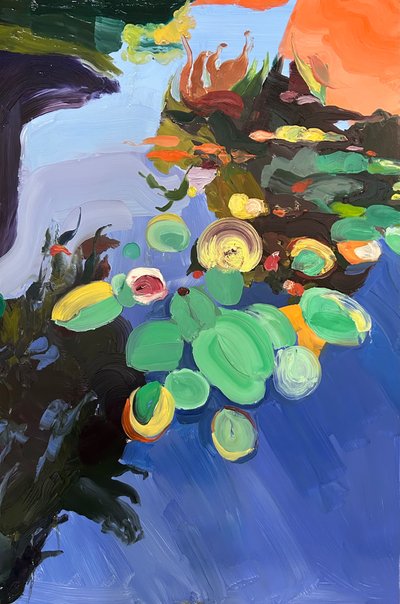 what lies undereath, 2024, panel üzerine yağlıboya by Barbara Hoogeweegen