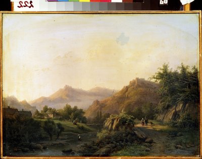 Bir yol ile manzara. Barend Cornelis Koekkoek