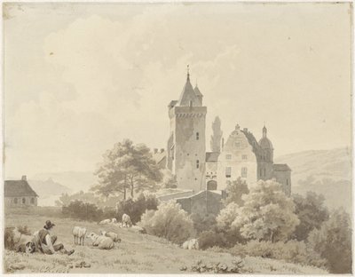 Schloss Lansberg'de Dinlenen Çoban by Barend Cornelis Koekkoek