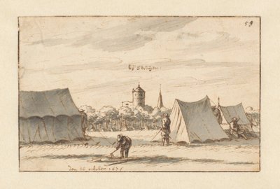 Willem III Ordusu'nun Sint-Truiden, Limburg yakınlarındaki kampı by Barend Klotz (attributed to)