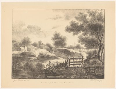 Evler, dere ve yol ile manzara by Barentie Willem Dietz