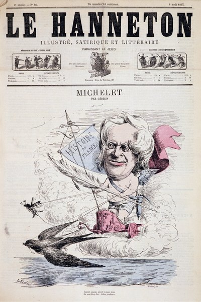 Çizgi Film Jules Michelet - Gedeon tarafından "" Le Hanneton "" 08/08/1867 by Baril Gedeon