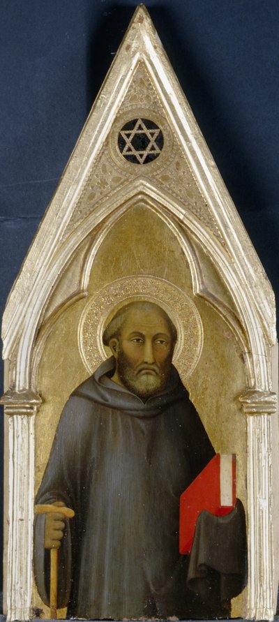 Aziz, c.1340 (kavak ağacı üzerinde tempera) by Barna da Siena