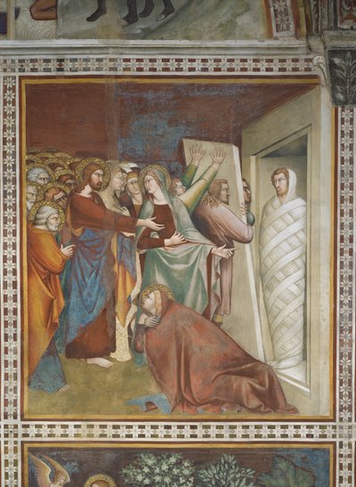 Yeni Ahit'ten Sahne: Lazarus'un Dirilişi (fresk) by Barna da Siena