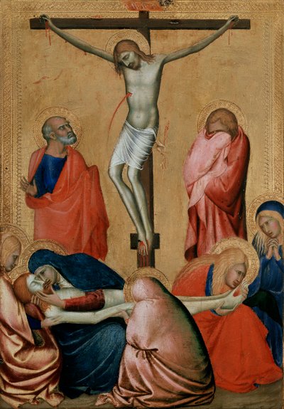Çarmıha Gerilme ve Ağıt, 14. yüzyıl by Barna da Siena