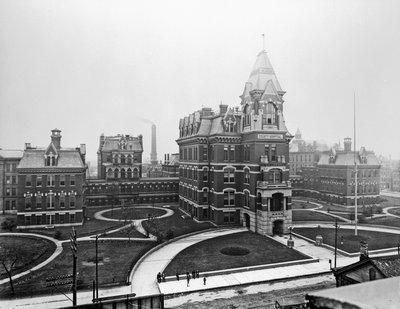 Cook County Hastanesi, c.1900, Chicago, Illinois, ABD, c.1900 (s/b fotoğraf) by Barnes and Crosby