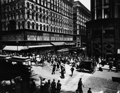State ve Madison Streets, Chicago, Illinois, ABD, c.1905 (s/b fotoğraf) by Barnes and Crosby