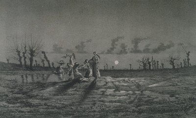 Lavandieres veya Gece Yıkayıcı Kadınlar, George Sand (1804-76) 1858 tarafından Legendes Rustiques için illüstrasyon by Maurice Sand