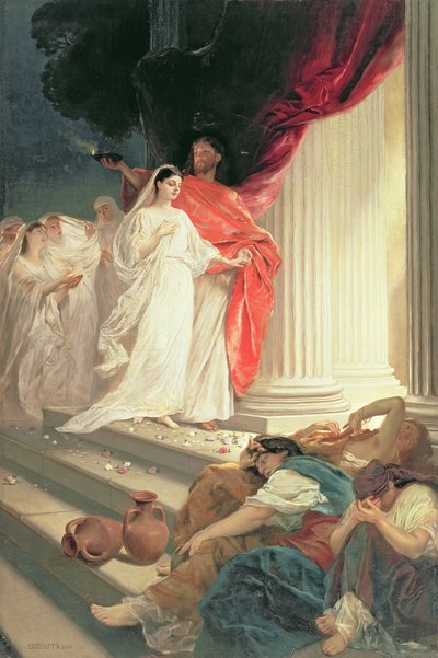 Bilge ve Aptal Bakireler benzetmesi by Baron Ernest Friedrich von Liphart