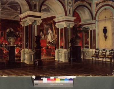 Çizim odası. Mimari ve dekorasyonun tanımı (mobilya, resim). Ernest Karlovich Liphart