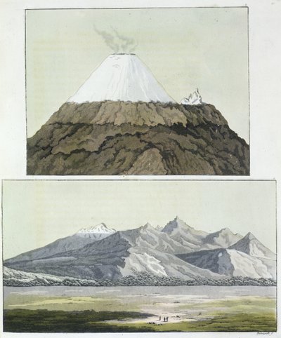 Cotopaxi Zirvesi (üstte) ve Cotopaxi