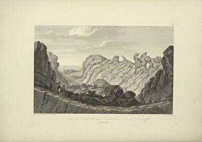 Gmelin tarafından çizilen Tenerife Zirvesi Kraterinin İç Görünümü, Alexander von Humboldt ve Aime Bonpland tarafından "Amerika Yerli Halklarının Cordillera ve Anıtlarının Görünümleri" adlı çizim, 1813 by Baron Friedrich Alexander von Humboldt