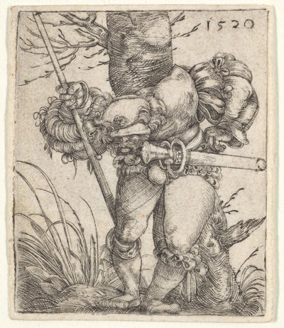 Ağaca Yaslanmış Eğilmiş Asker, 1520. by Barthel Beham