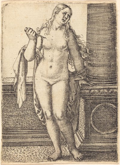 Lucretia bir sütunda duruyor by Barthel Beham