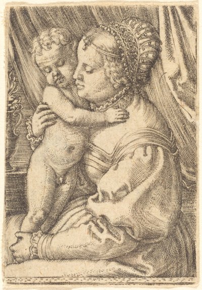 Çiçek Vazolu Madonna by Barthel Beham
